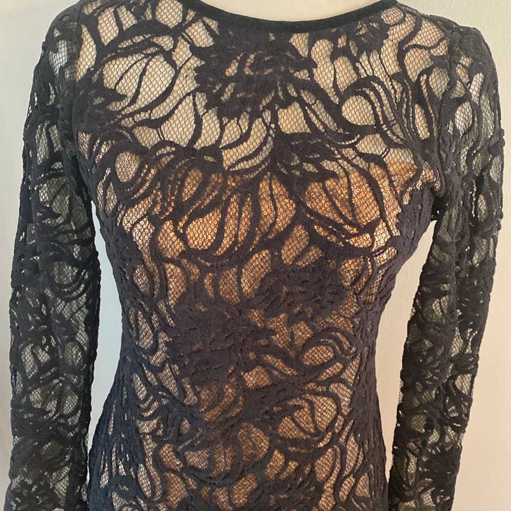 Tadashi Shoji vita sequin lace over dress by  size 4 - Picture 3 of 14